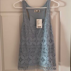 NWT Urban Outfitters Tikirani Blue Crochet Tank